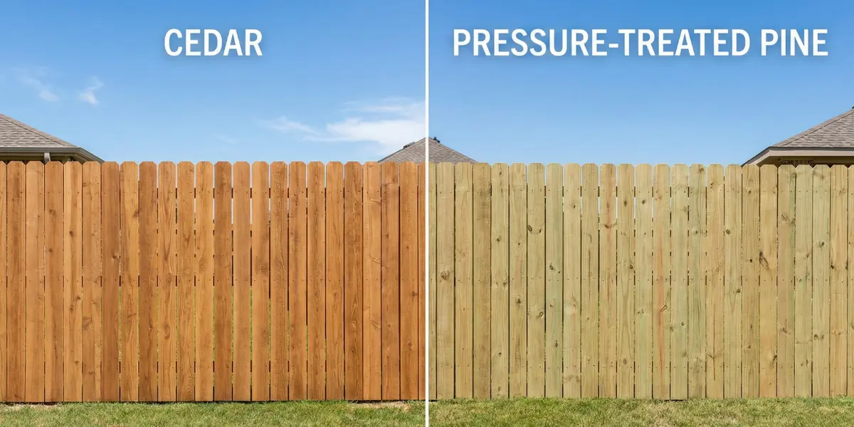 Cedar vs pressure treated pine fence comparison