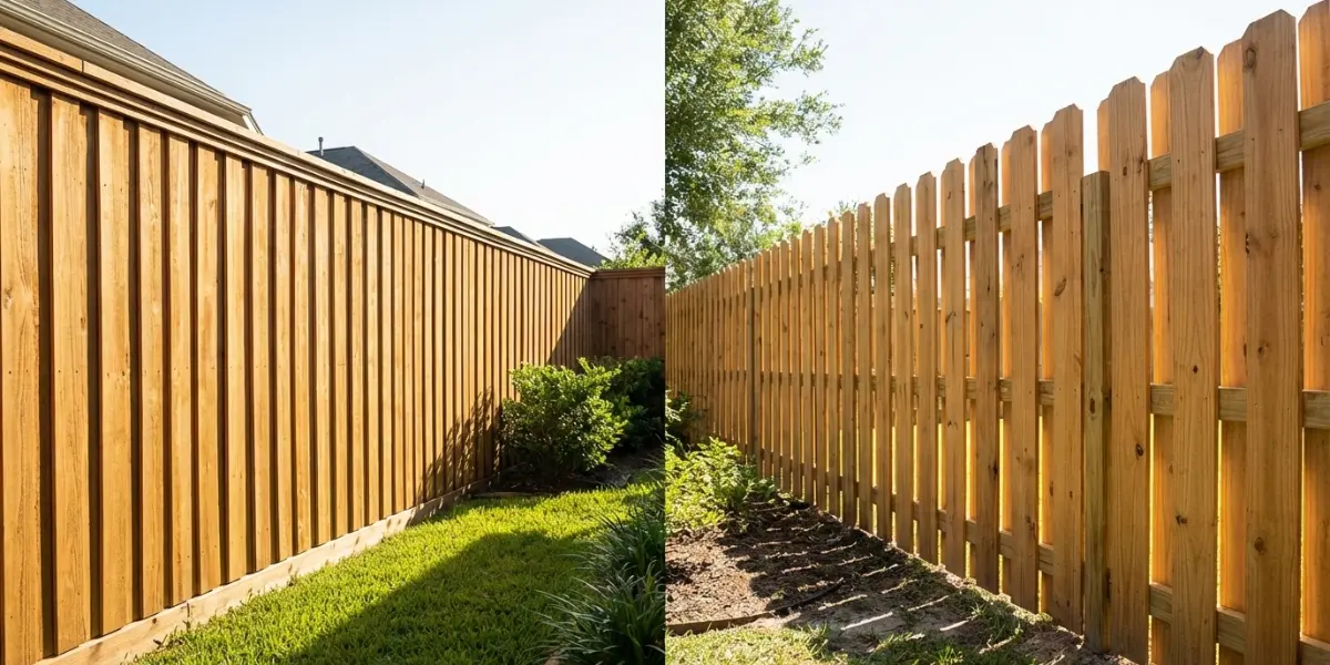 Board on board vs shadowbox fence comparison