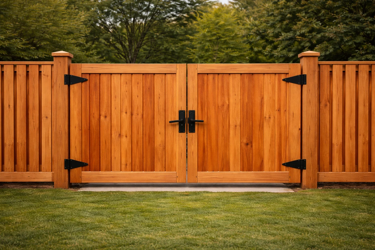 Wood gate Installers in Cypress, TX - Doble swing wood gate installation