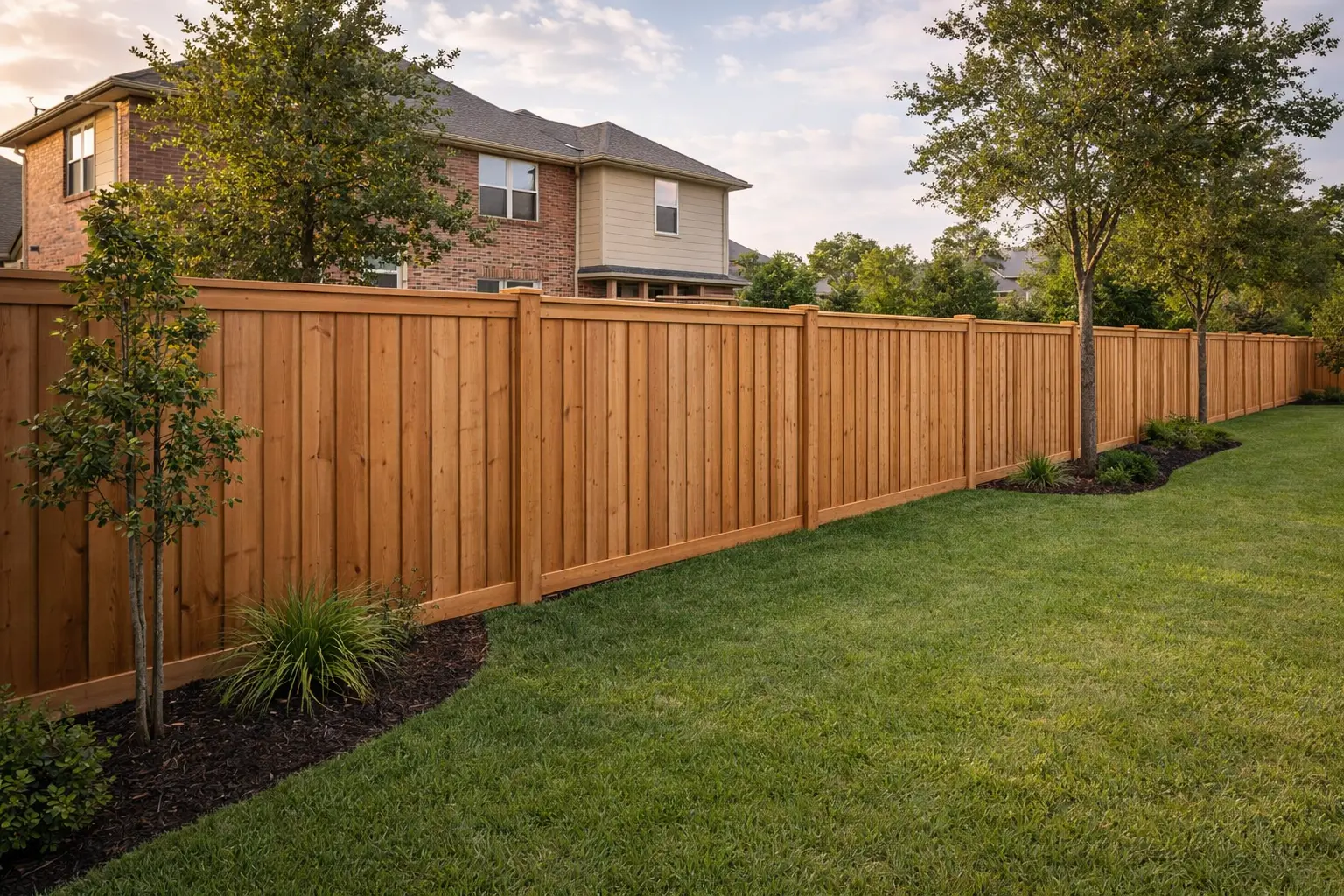 Beautiful fence in Sugar Land-style neighborhood