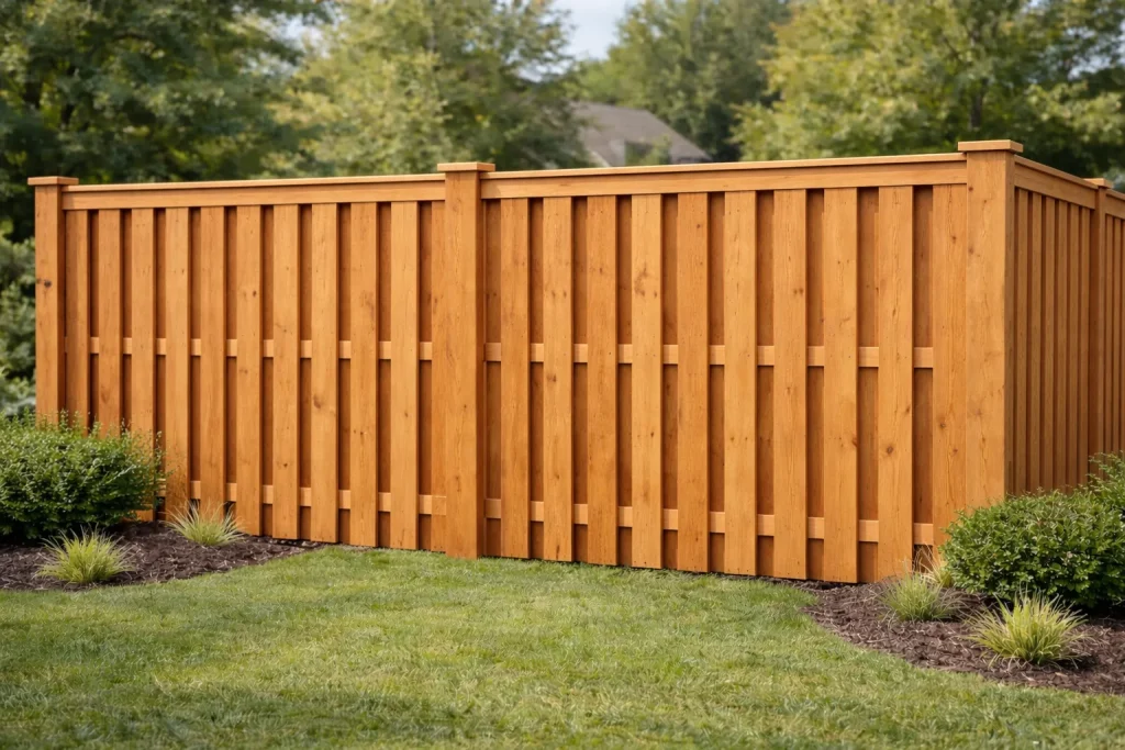 Shadowbox wood privacy fence installation Spring TX